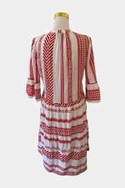 Kaja Clothing White And Red Dress