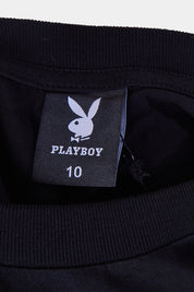 PLAYBOY Black Embroidered Logo T Shirt