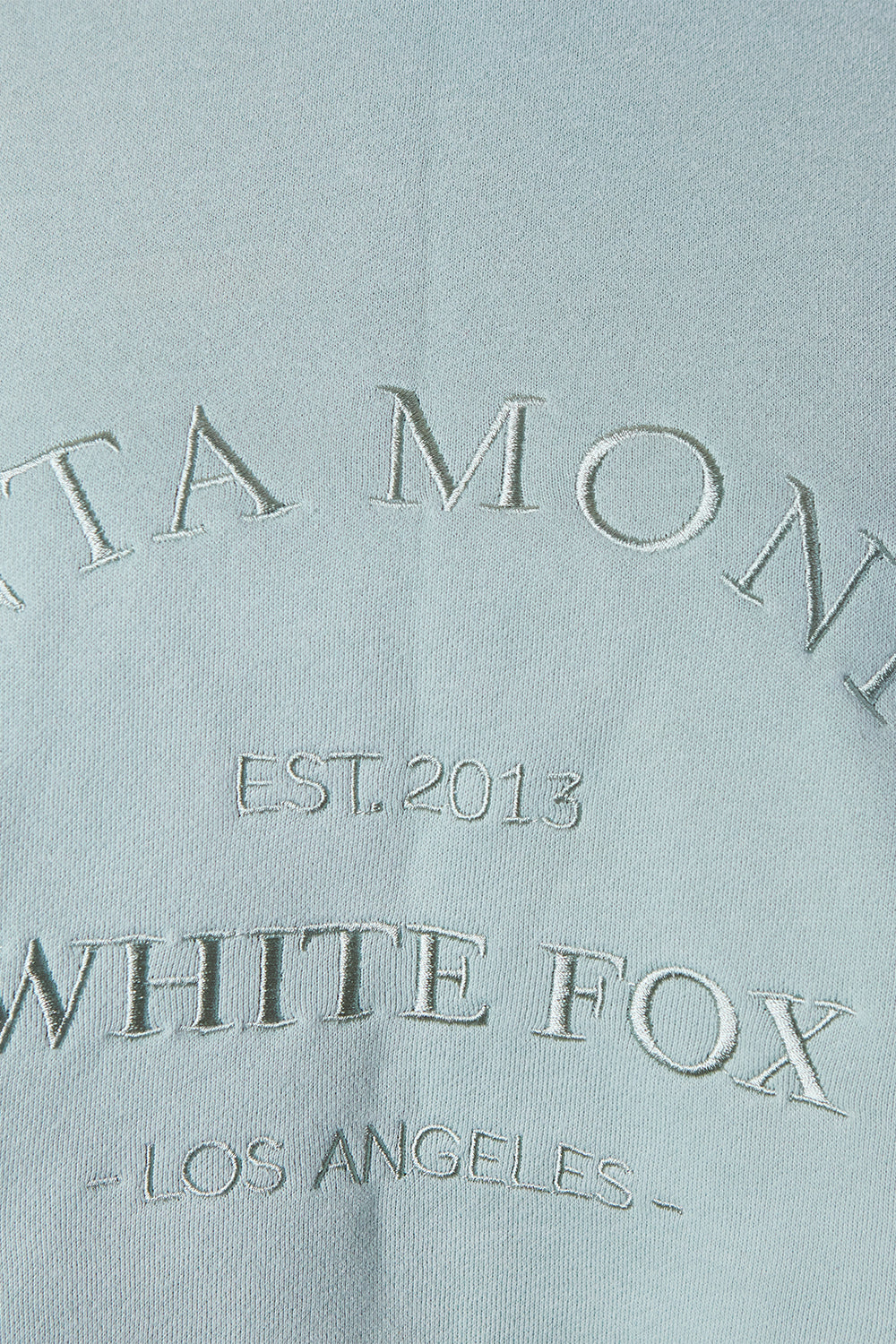 White Fox Mint Emrboidered Santa Monica Sweater