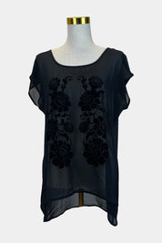 GLASSONS Black Sheer Top