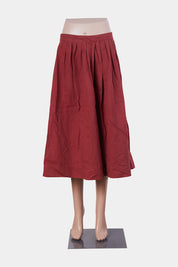 GORMAN Red Pleated Midi Skirt