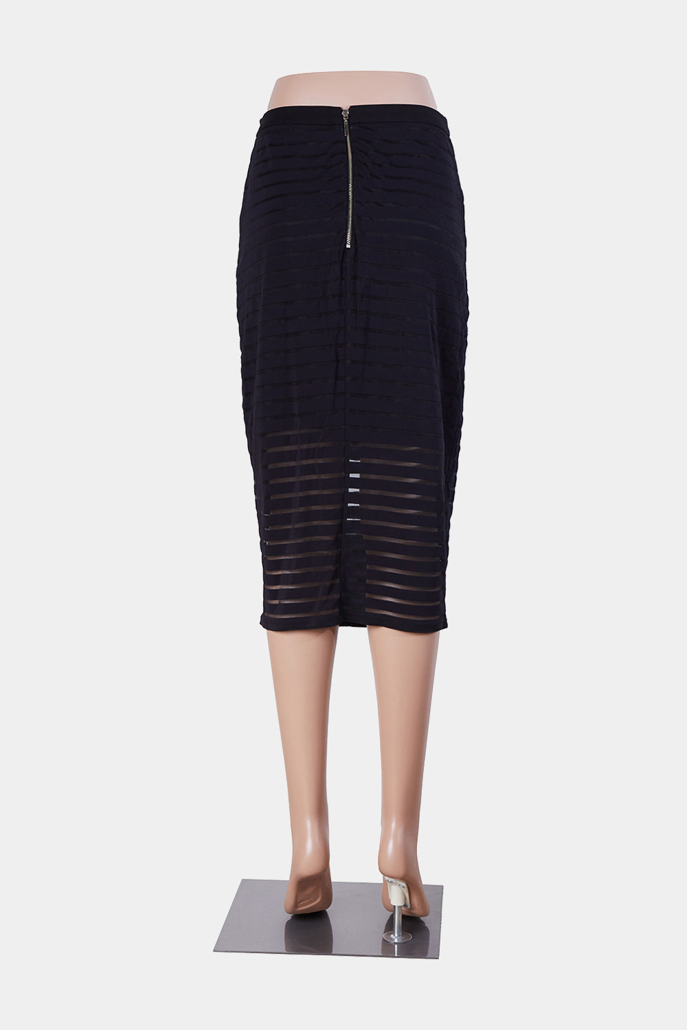 Forever New Black Semi Sheer Pencil Skirt