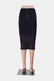 Forever New Black Semi Sheer Pencil Skirt
