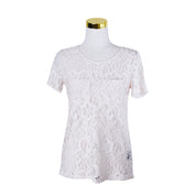 WITCHERY Baby Pink Lace Top with Pockets