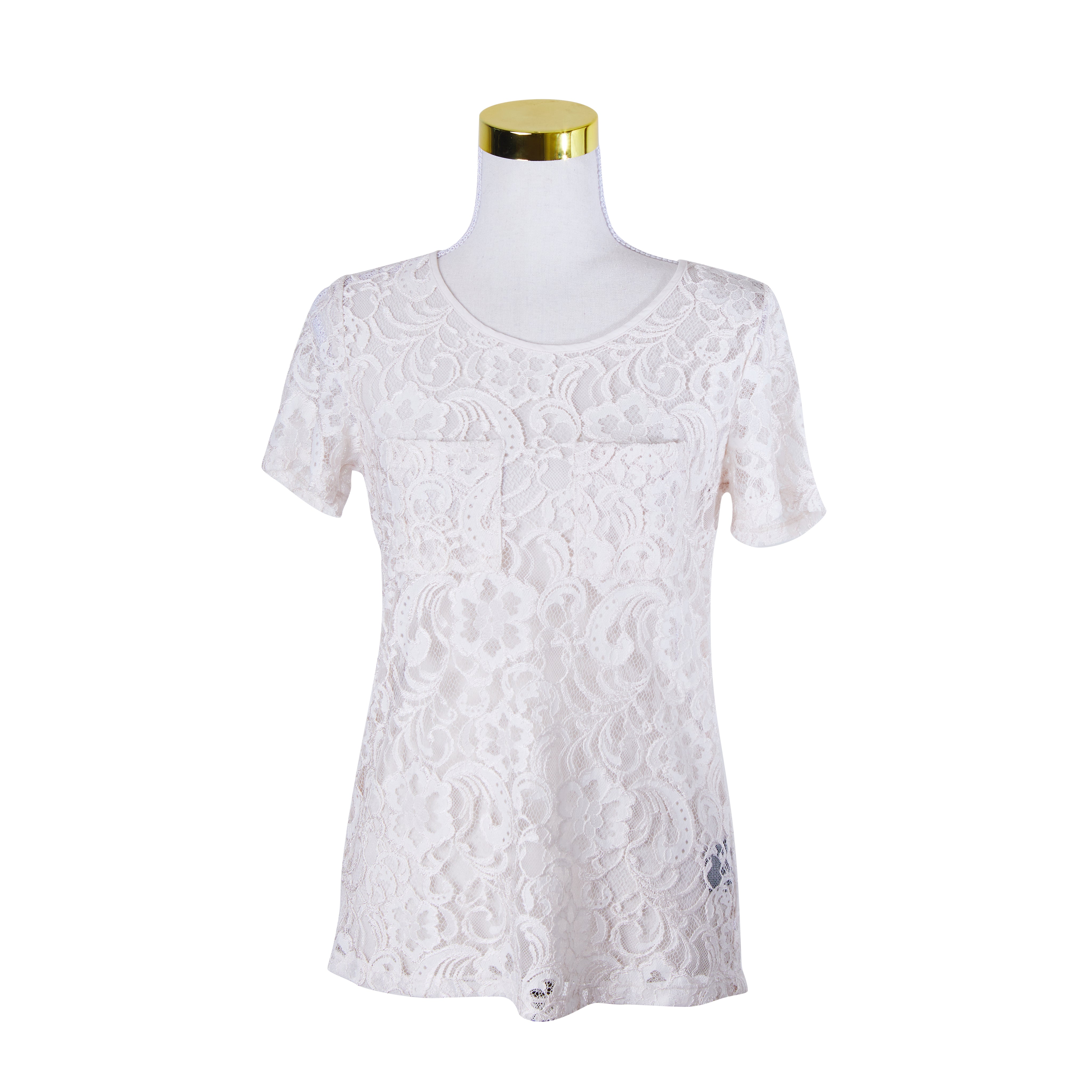 WITCHERY Baby Pink Lace Top with Pockets