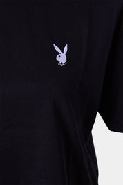 PLAYBOY Black Embroidered Logo T Shirt