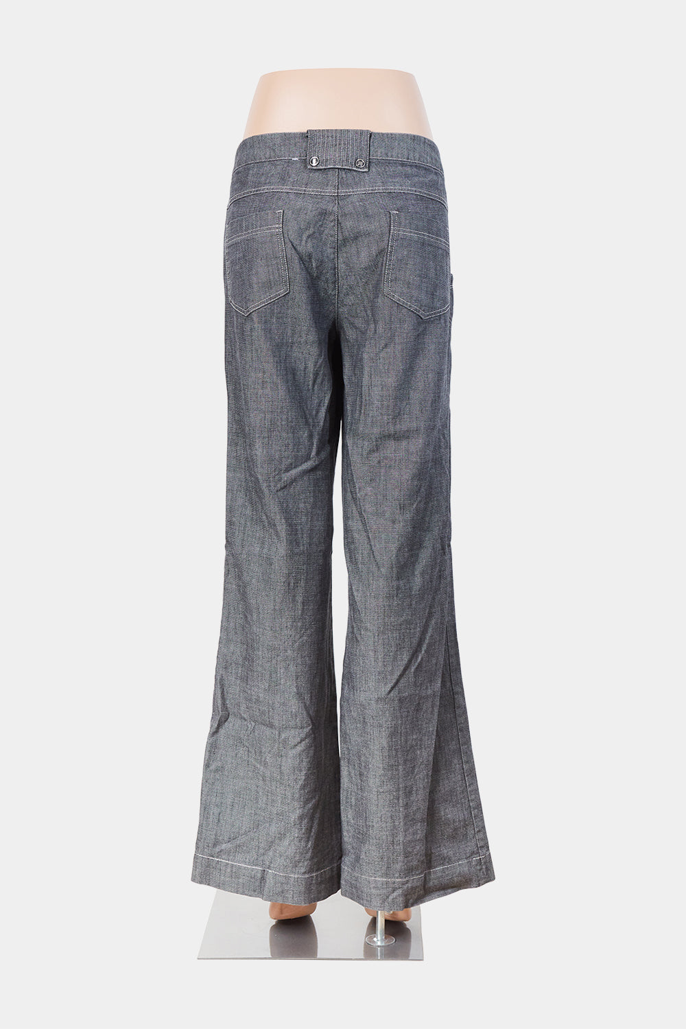 MOONWOMEN Grey Low Rise Utility Pants