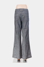 MOONWOMEN Grey Low Rise Utility Pants