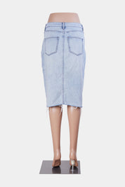 WITCHERY Blue Denim Pencil Skirt