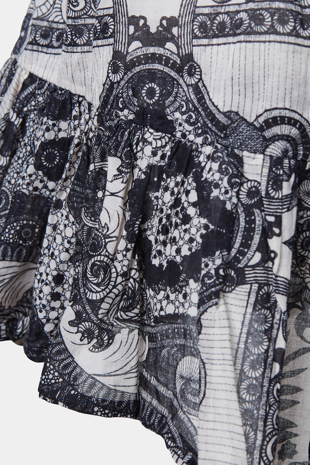 ZIMMERMANN Black and White Racer Back Frill Mini Dress