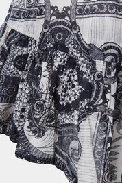 ZIMMERMANN Black and White Racer Back Frill Mini Dress