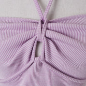 Viktoria And Woods Lilac Spaghetti Strap Halter Midi Dress