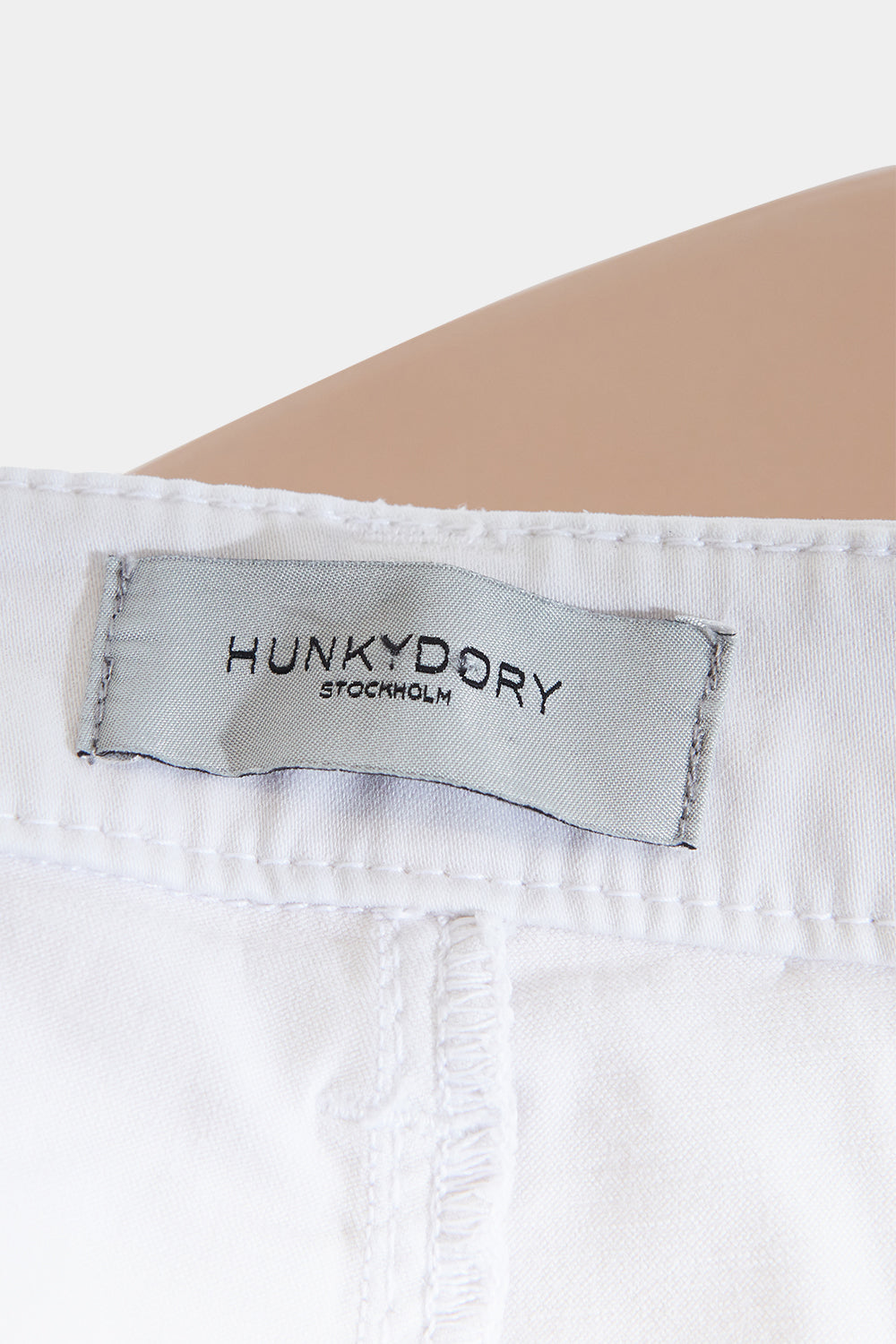 Hunky Dory White Low Rise Cargo Detail Pants