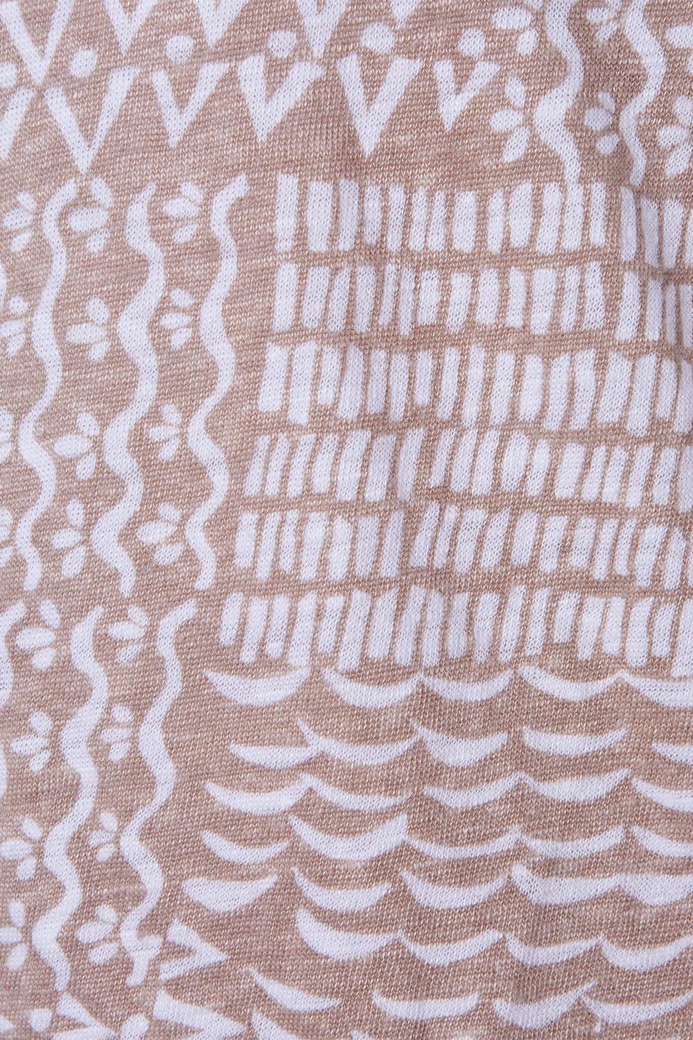 WITCHERY Beige and White Print Sleeveless T Shirt