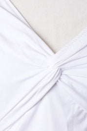 KOOKAI White Knot Front Long Sleeve Crop Top