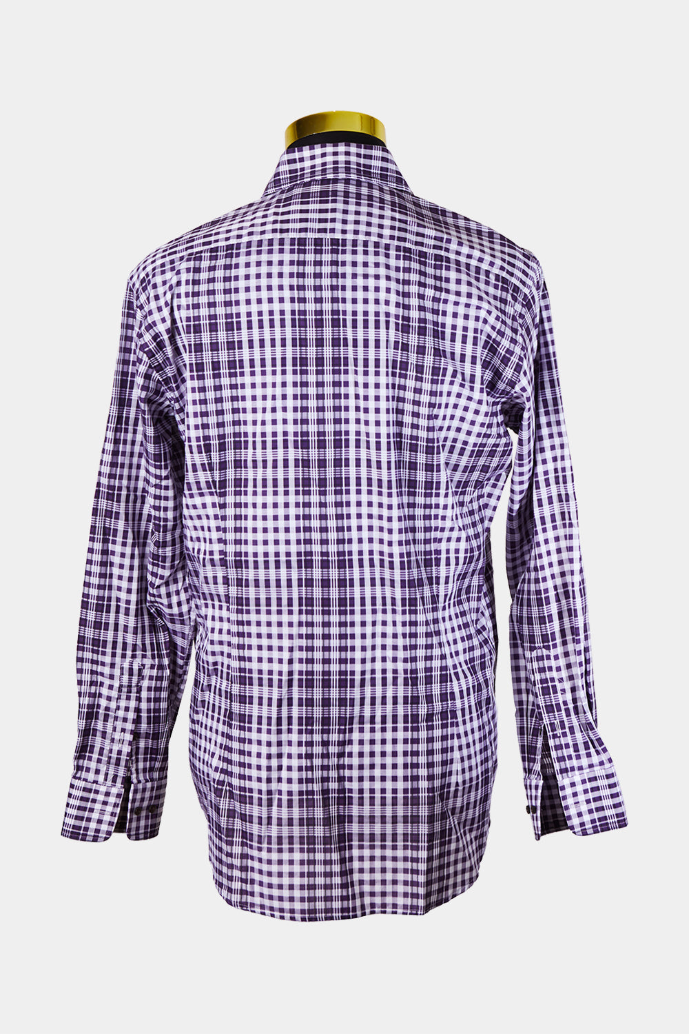 Etro Milano Dark Purple Plaid Button Down Shirt