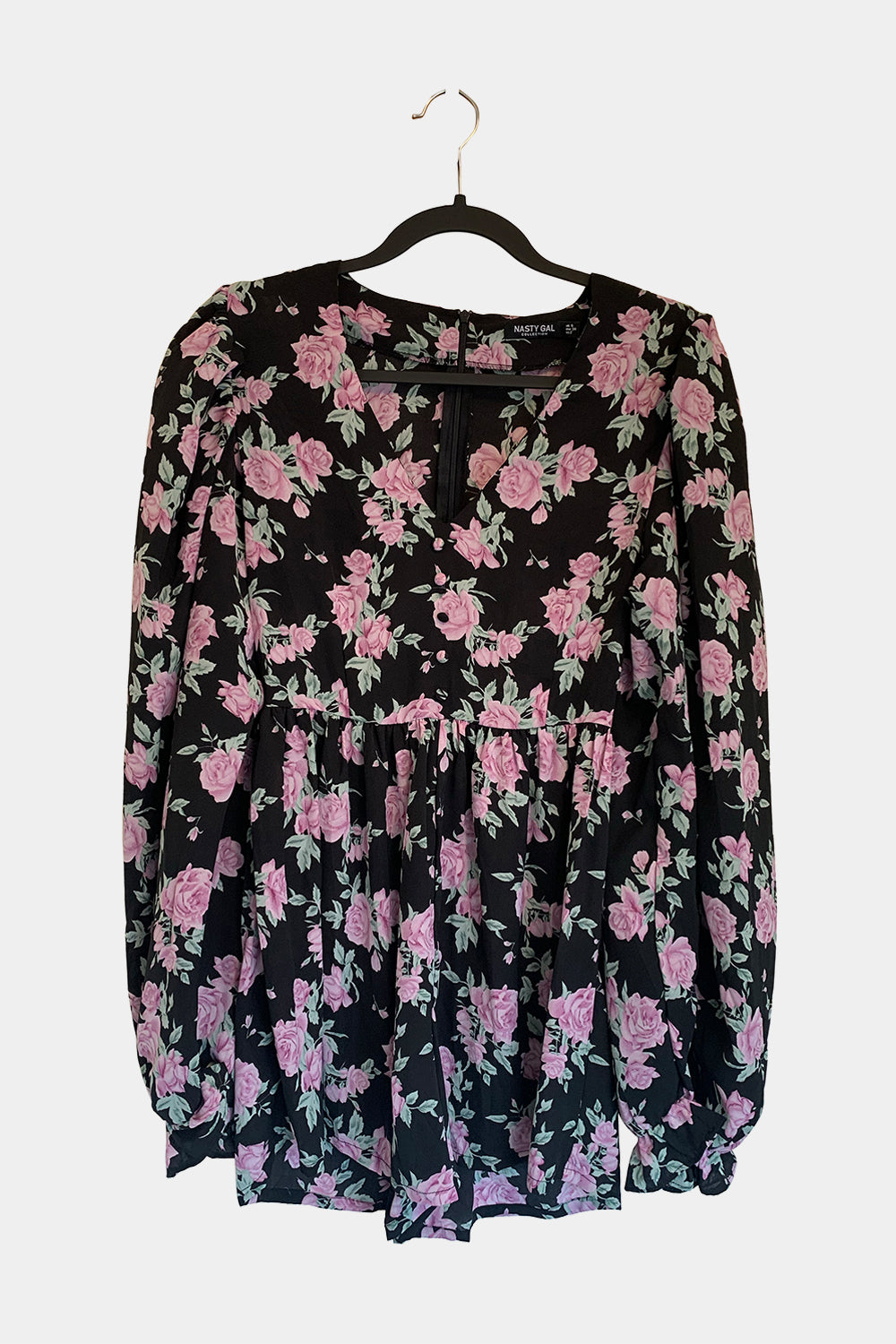 Nasty Gal Black Floral Romper