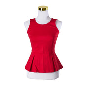 Armani Exchange Red Sleeveless Peplum Top