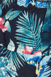 YESSICA Black and Green Floral Frill Detail sun Dress