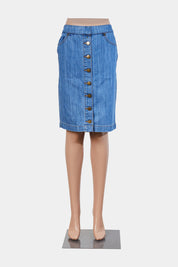 Assorted Brands Blue Button Detail Denim Skirt