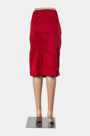 Trent Nathan Red Button Down Midi Skirt
