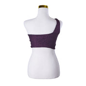 KOOKAI Purple and Black Sparkle One Shoulder Crop Top