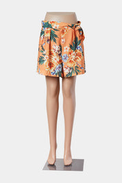 SHEIKE Orange Floral Tie Waist