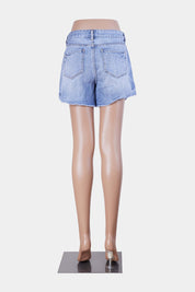 WITCHERY Blue Cuffed Denim Shorts