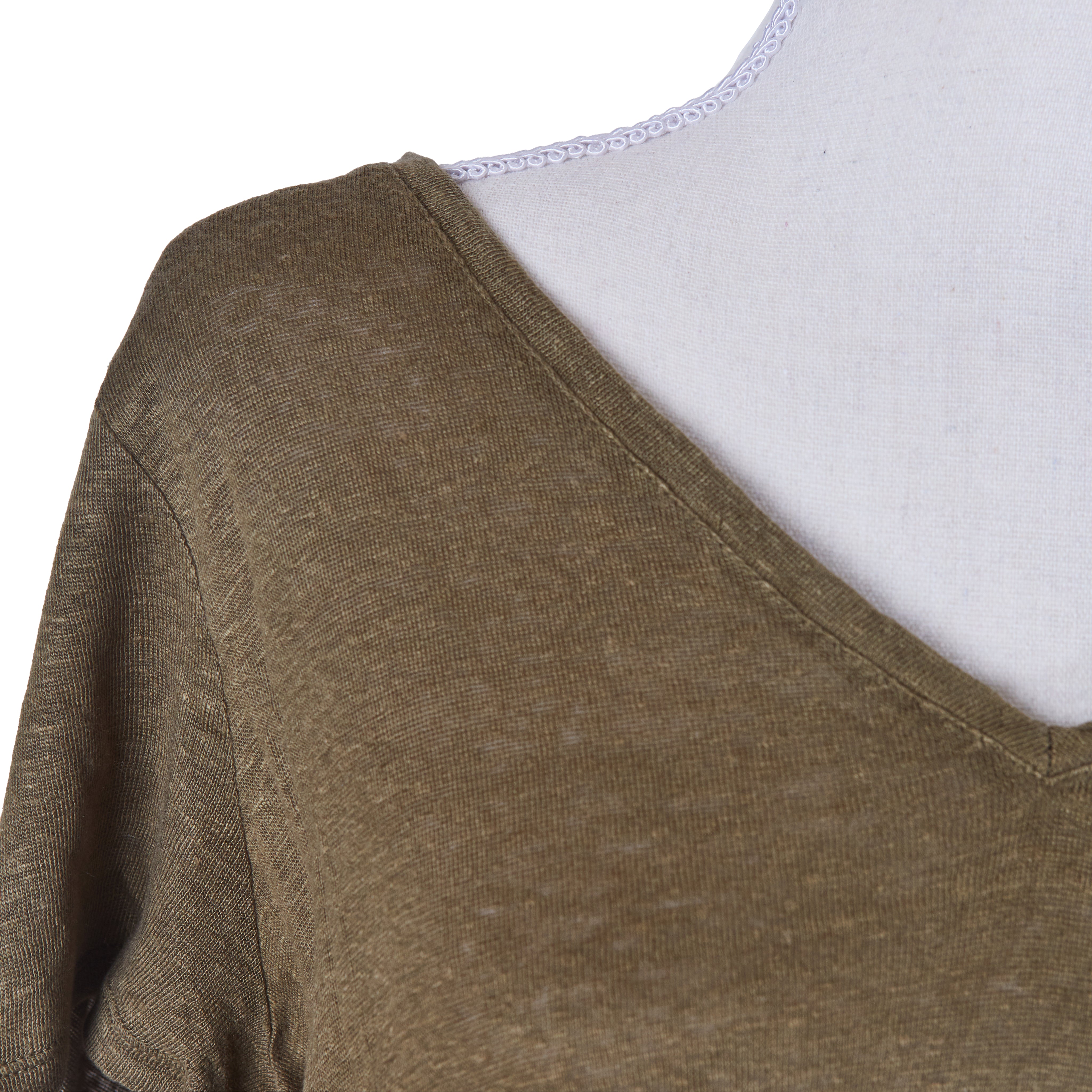WITCHERY Khaki Loose Linen T Shirt