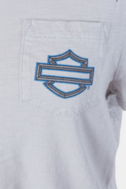 Genunine Motorclothes Grey Print Pocket T Shirt