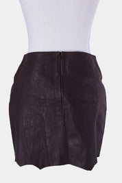 Blessed Are The Meek Brown Leather Mini Skirt