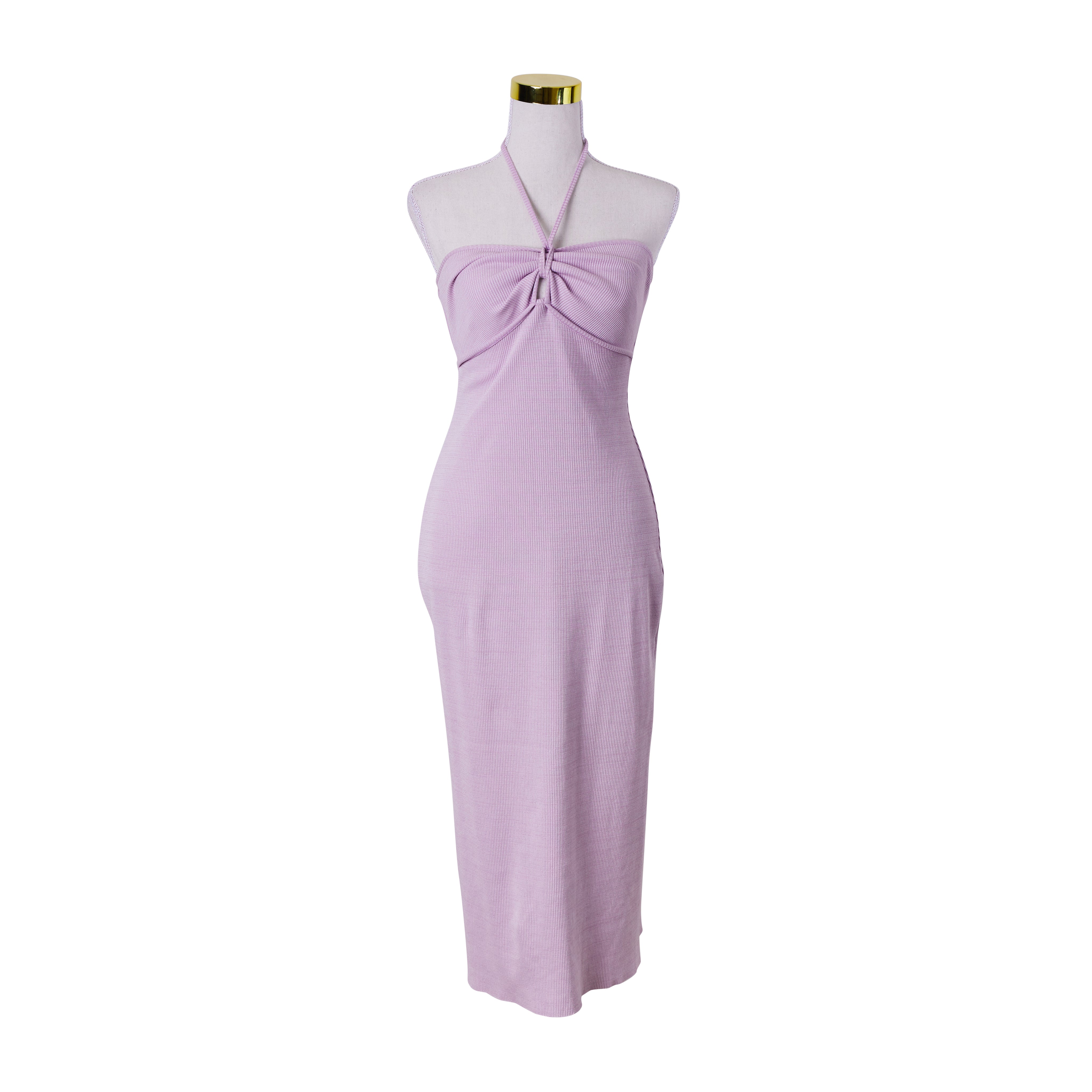 Viktoria And Woods Lilac Spaghetti Strap Halter Midi Dress