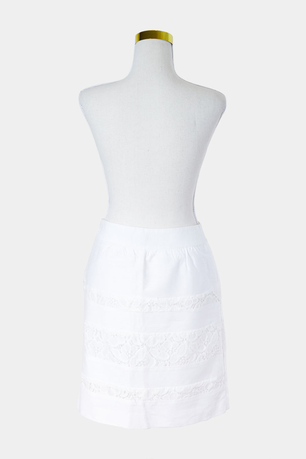 LOFT White Lace Insert Mini Skirt