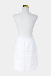 LOFT White Lace Insert Mini Skirt