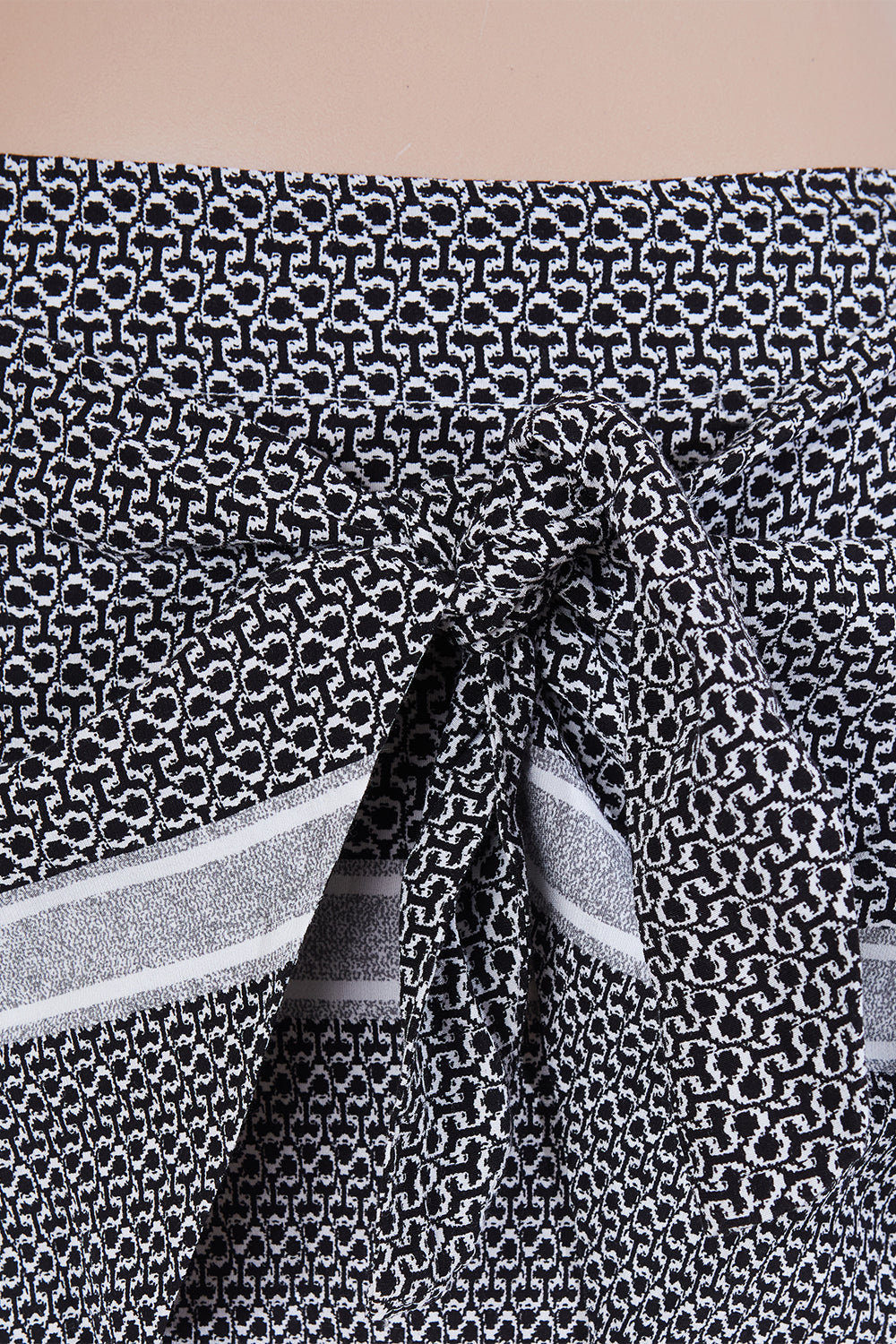 WITCHERY Black and White Wrap Mini Skirt