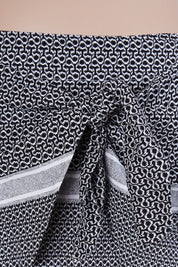 WITCHERY Black and White Wrap Mini Skirt