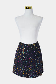 KOOKAI Navy Print Zip Detail Skirt