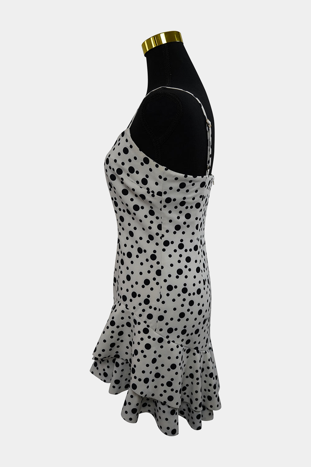 PILGRIM White, Black Polka Dot Frill Dress