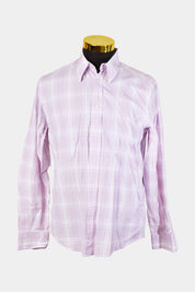 Yves Saint Laurent Pink and White Plaid Button Down Shirt
