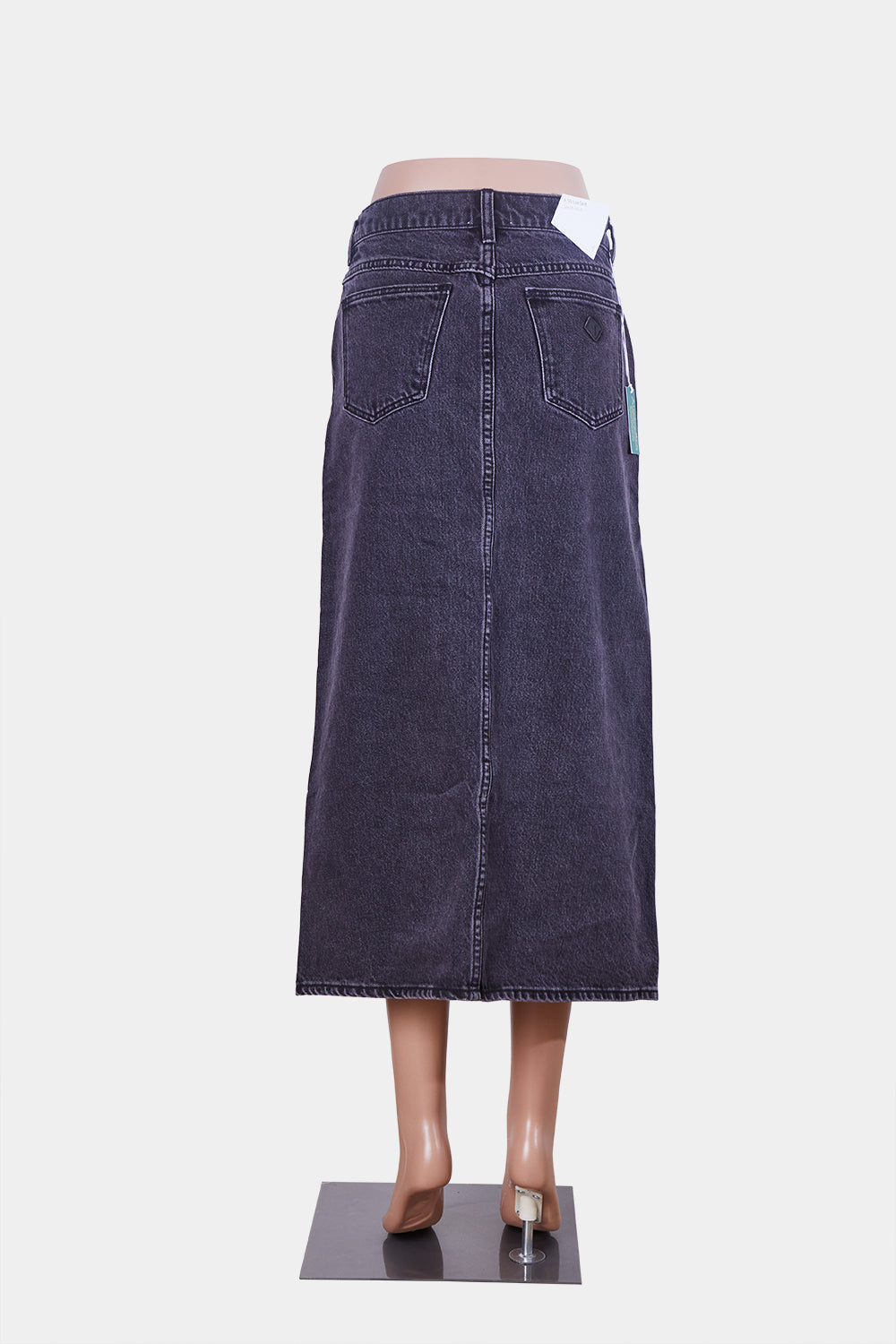 Abrand Jeans Black Low Denim Maxi Skirt with Split