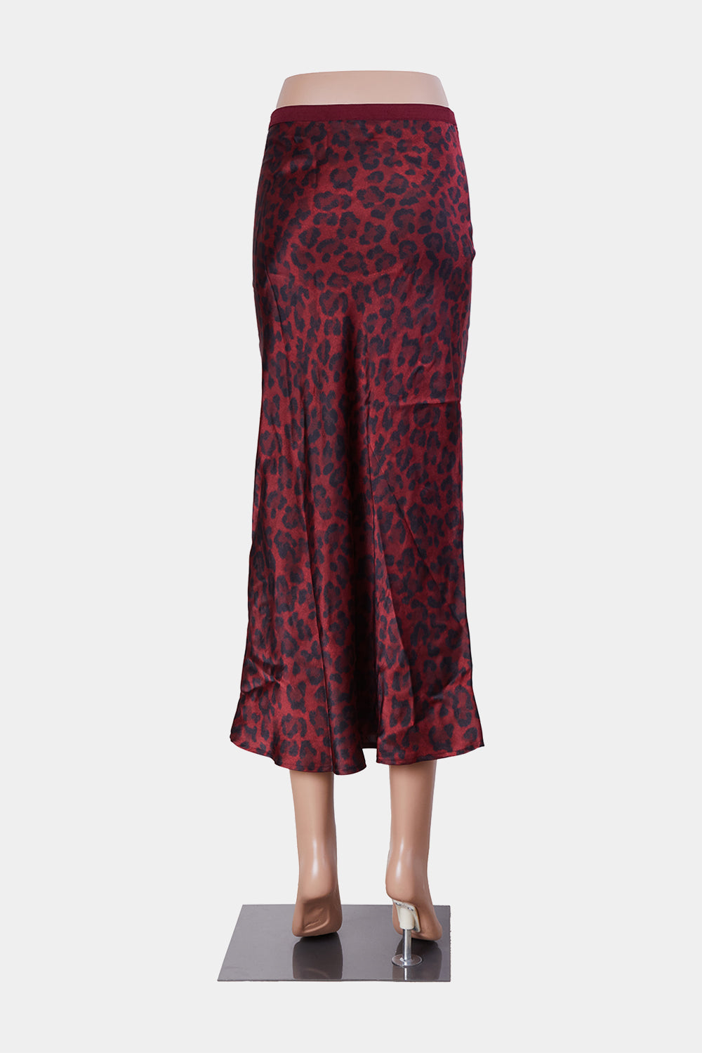 Anine Bing Burgundy Leopard Print Bias Slip Skirt