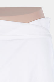 AJE White Asymmetrical Midi Skirt