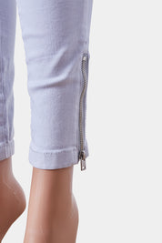 WITCHERY Light Grey Zip Detail Skinny Jeans