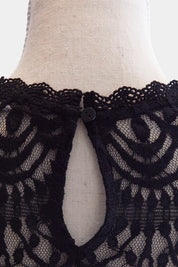 DECJUBA Black Lace High Neck Blouse