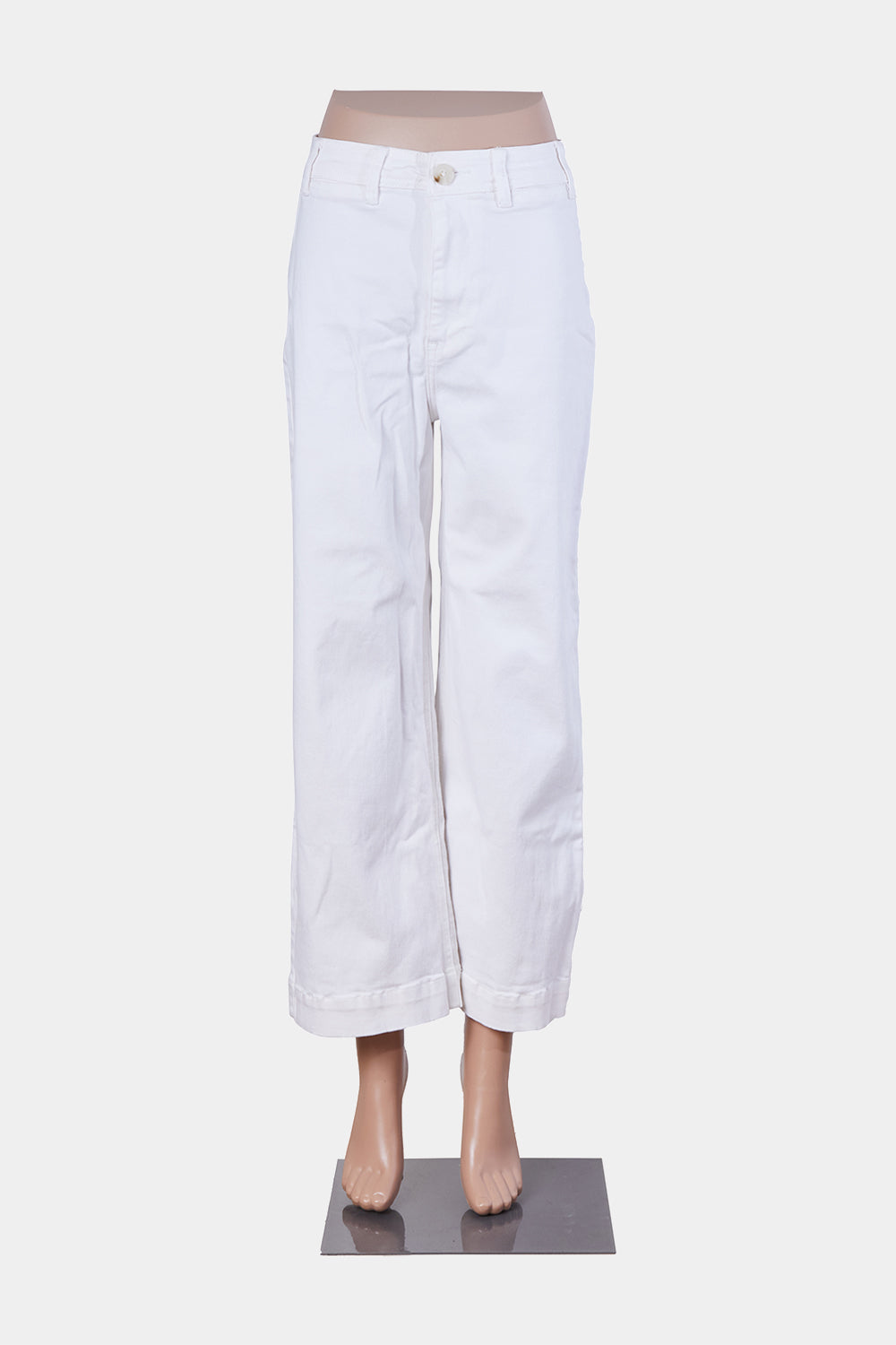 GLASSONS White High Waisted Straight Pants