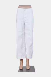GLASSONS White High Waisted Straight Pants