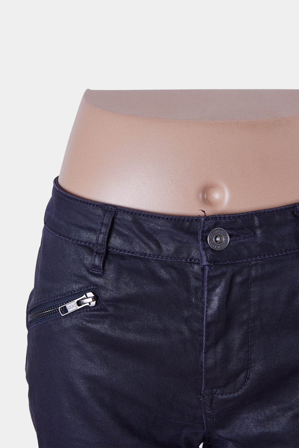 Country Road Navy Coated Low Rise Biker Skinny Jeans