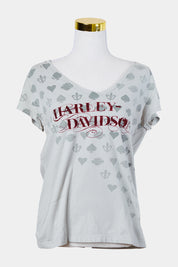 Harley Davidson Green Velvet Logo Print T Shirt