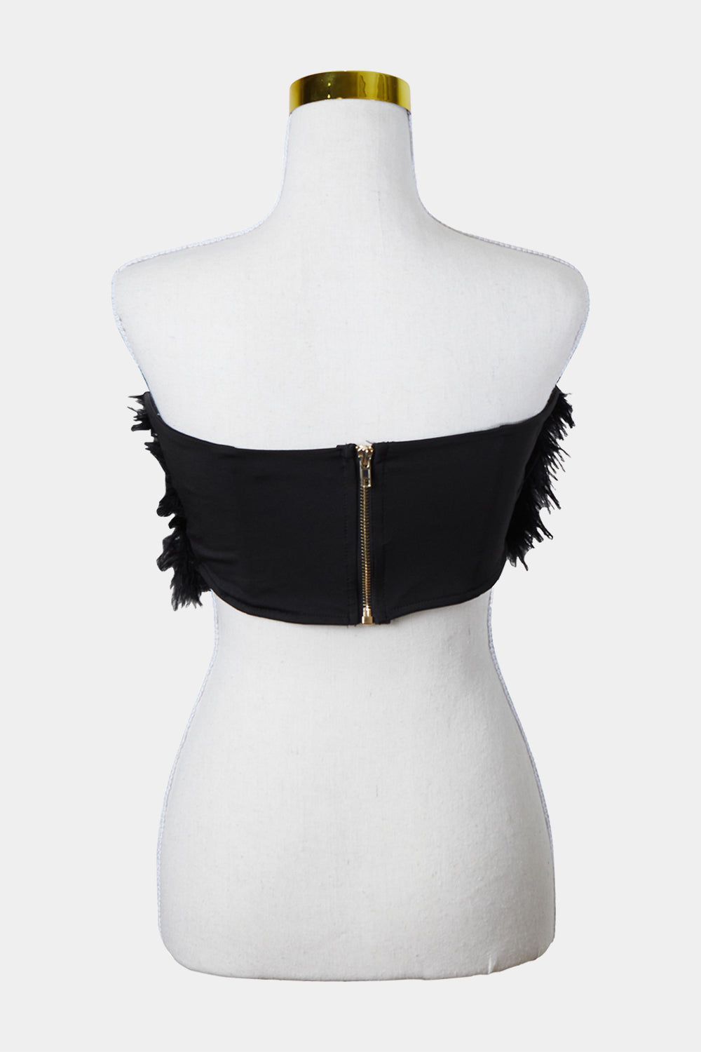 PEPPERMAYO Black Feather Strapless Top