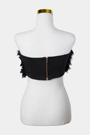 PEPPERMAYO Black Feather Strapless Top